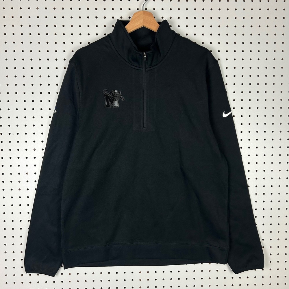 Nike 1 Cent Memphis Tigers Quarter Zip Large Pullover Black Team Issued Penny PE